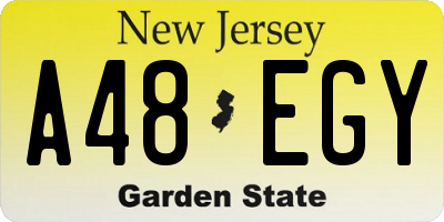 NJ license plate A48EGY