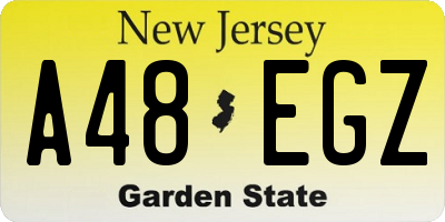 NJ license plate A48EGZ