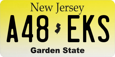 NJ license plate A48EKS