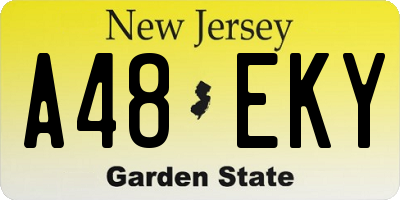 NJ license plate A48EKY