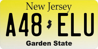 NJ license plate A48ELU