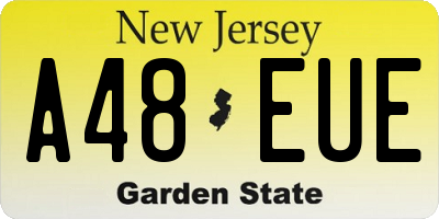 NJ license plate A48EUE