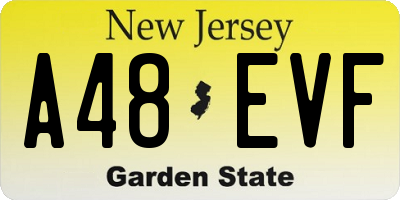 NJ license plate A48EVF