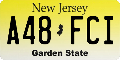NJ license plate A48FCI