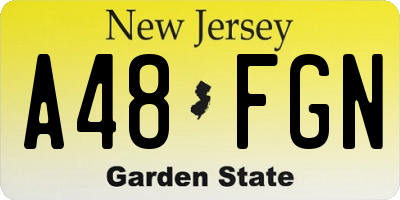 NJ license plate A48FGN