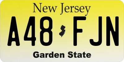 NJ license plate A48FJN