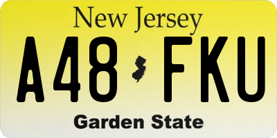 NJ license plate A48FKU