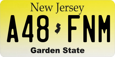 NJ license plate A48FNM