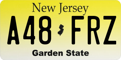NJ license plate A48FRZ