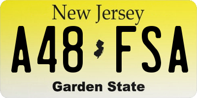 NJ license plate A48FSA