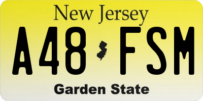 NJ license plate A48FSM
