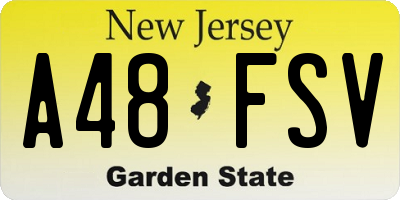 NJ license plate A48FSV