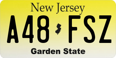 NJ license plate A48FSZ