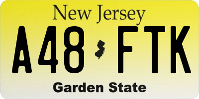 NJ license plate A48FTK