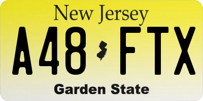 NJ license plate A48FTX