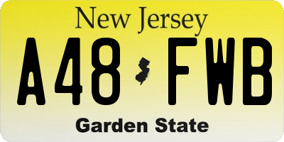 NJ license plate A48FWB