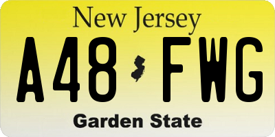 NJ license plate A48FWG