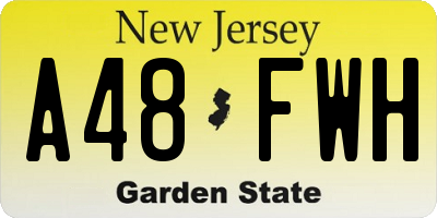 NJ license plate A48FWH