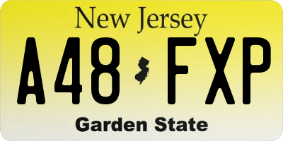 NJ license plate A48FXP