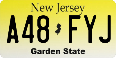 NJ license plate A48FYJ