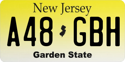 NJ license plate A48GBH