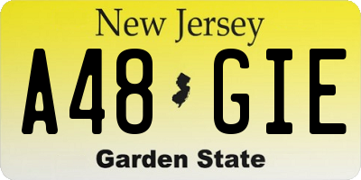 NJ license plate A48GIE