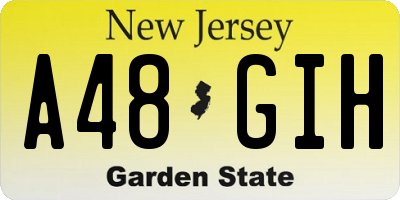 NJ license plate A48GIH