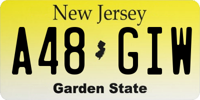 NJ license plate A48GIW