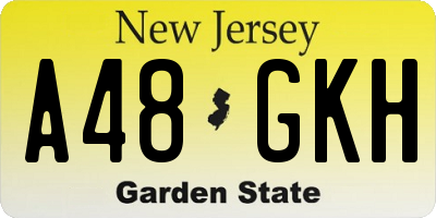 NJ license plate A48GKH