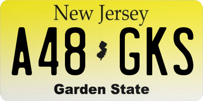 NJ license plate A48GKS