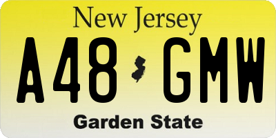 NJ license plate A48GMW