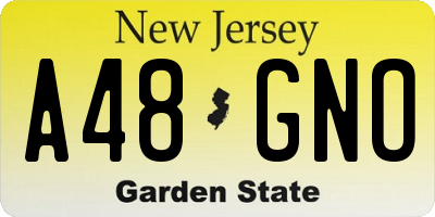 NJ license plate A48GNO