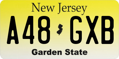 NJ license plate A48GXB