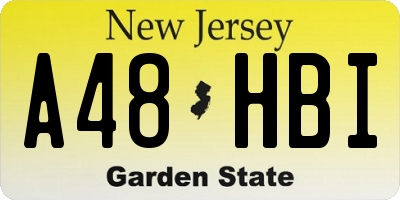 NJ license plate A48HBI
