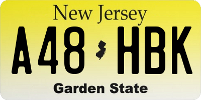NJ license plate A48HBK