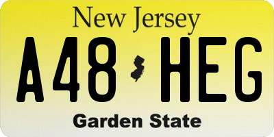 NJ license plate A48HEG