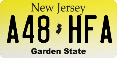 NJ license plate A48HFA