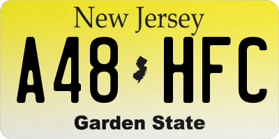 NJ license plate A48HFC