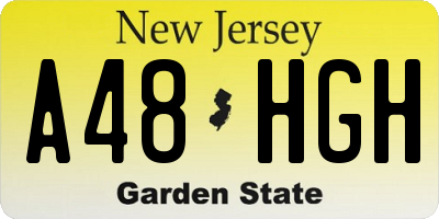NJ license plate A48HGH