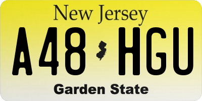 NJ license plate A48HGU