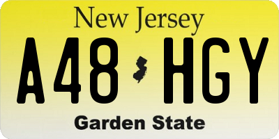 NJ license plate A48HGY
