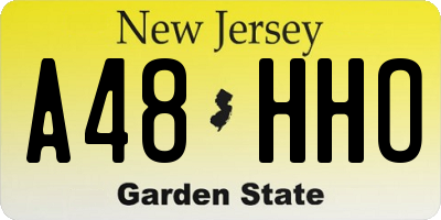 NJ license plate A48HHO