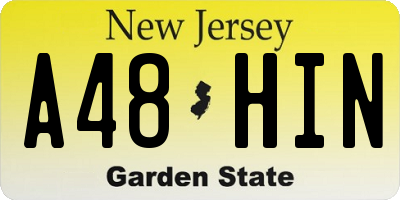 NJ license plate A48HIN