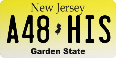 NJ license plate A48HIS