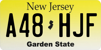 NJ license plate A48HJF