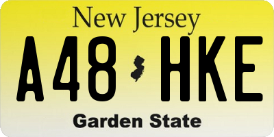 NJ license plate A48HKE