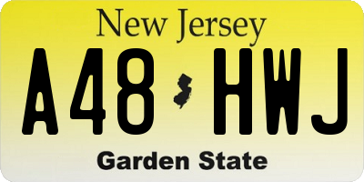 NJ license plate A48HWJ