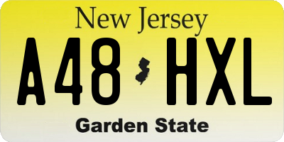 NJ license plate A48HXL