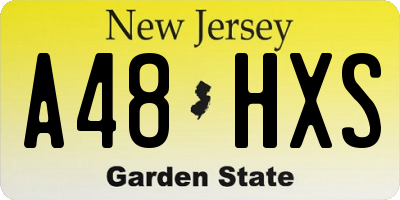 NJ license plate A48HXS