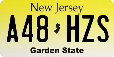 NJ license plate A48HZS